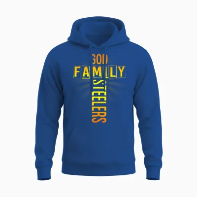 Tee Shirt God Family Steeler Unisex Hoodie - Royal