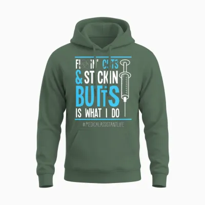 Certified Medical Assistant Fixing Cuts Cma Humor Unisex Hoodie - Military Green