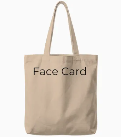 Face Card Tote Bags - Natural