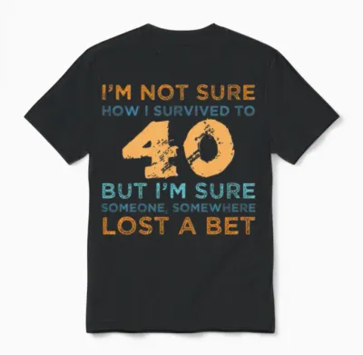 40th Birthday Survival Unisex T-Shirt - Black