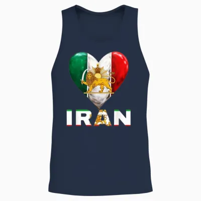 Shir O Khorshid Iran Löwe & Sonne Persisches Emblem Iranische Flagge Unisex Tank Top - Navy