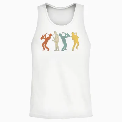 Saxophone Retro Vintage Unisex Tank Top - White