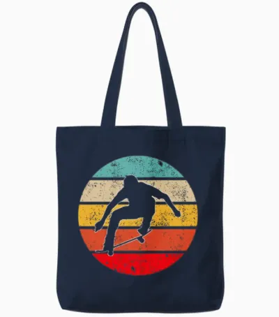 Skate Retro Tote Bags - Navy