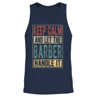 Barber Retro Gift — Hair & Beauty Unisex Tank Top - Navy – 2