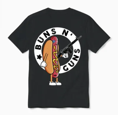 Cool Hot Dog Design for Men Women Boys Sausage Hot Unisex T-Shirt - Black