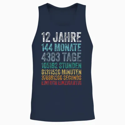 12th Birthday Boy Boy Children Decoration 12th Birthday Unisex Tank Top - Navy