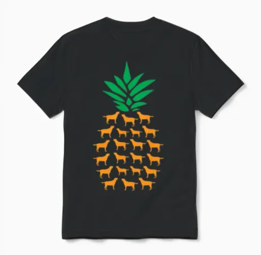 Pineapple Dogs Unisex T-Shirt - Black