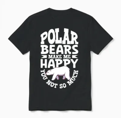 Polar Bear Global Warming Artic Seal Hunting Ursus Unisex T-Shirt - Black