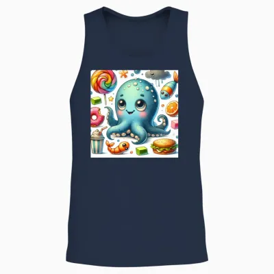 Funny Animal Unisex Tank Top - Navy
