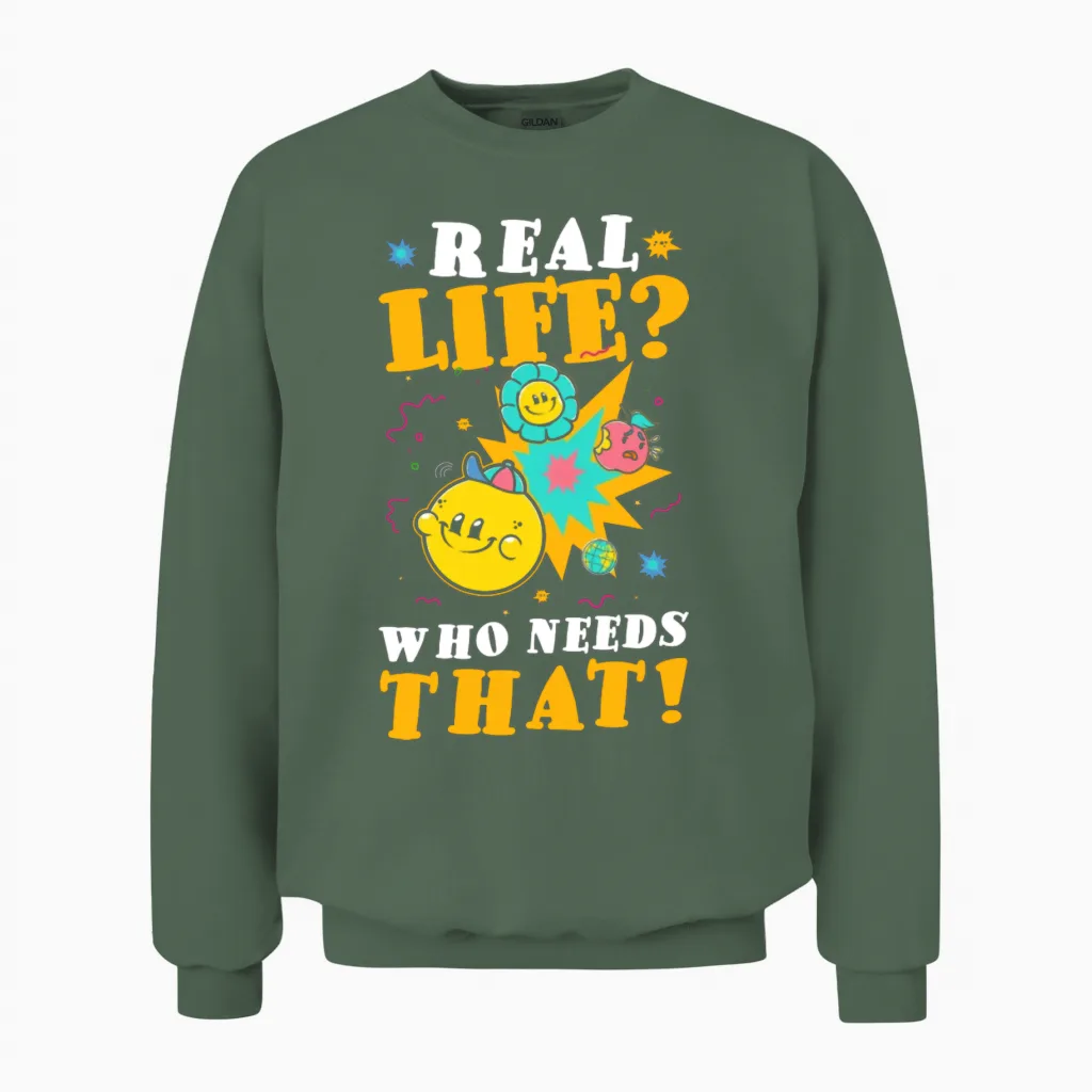 Retro Art Style Fan Unisex Sweatshirt - Military Green