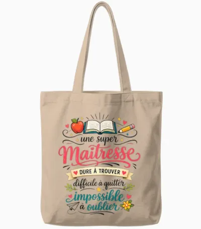 Cadeau Une Super Maîtresse école Fin D'année Original Humour Tote Bags - Natural