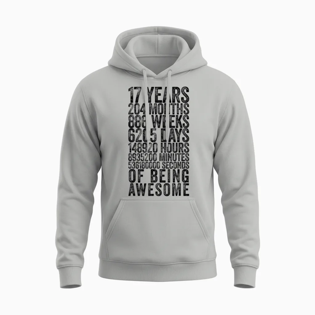 Chemise Humoristique Pour 17e Anniversaire Old Meter Funny 17 Ans Cadeaux Unisex Hoodie in Ash