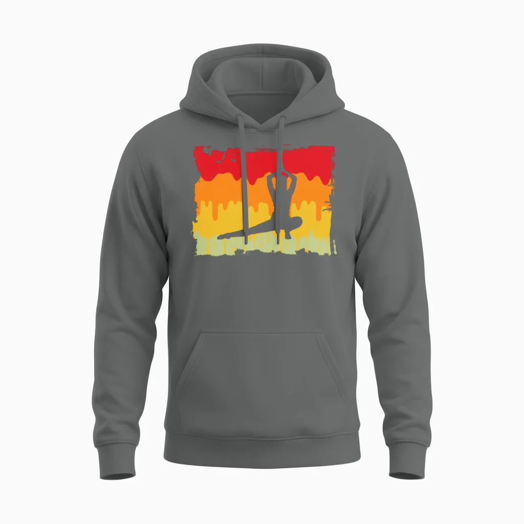 Yoga Retro Unisex Hoodie in Graphite Heather