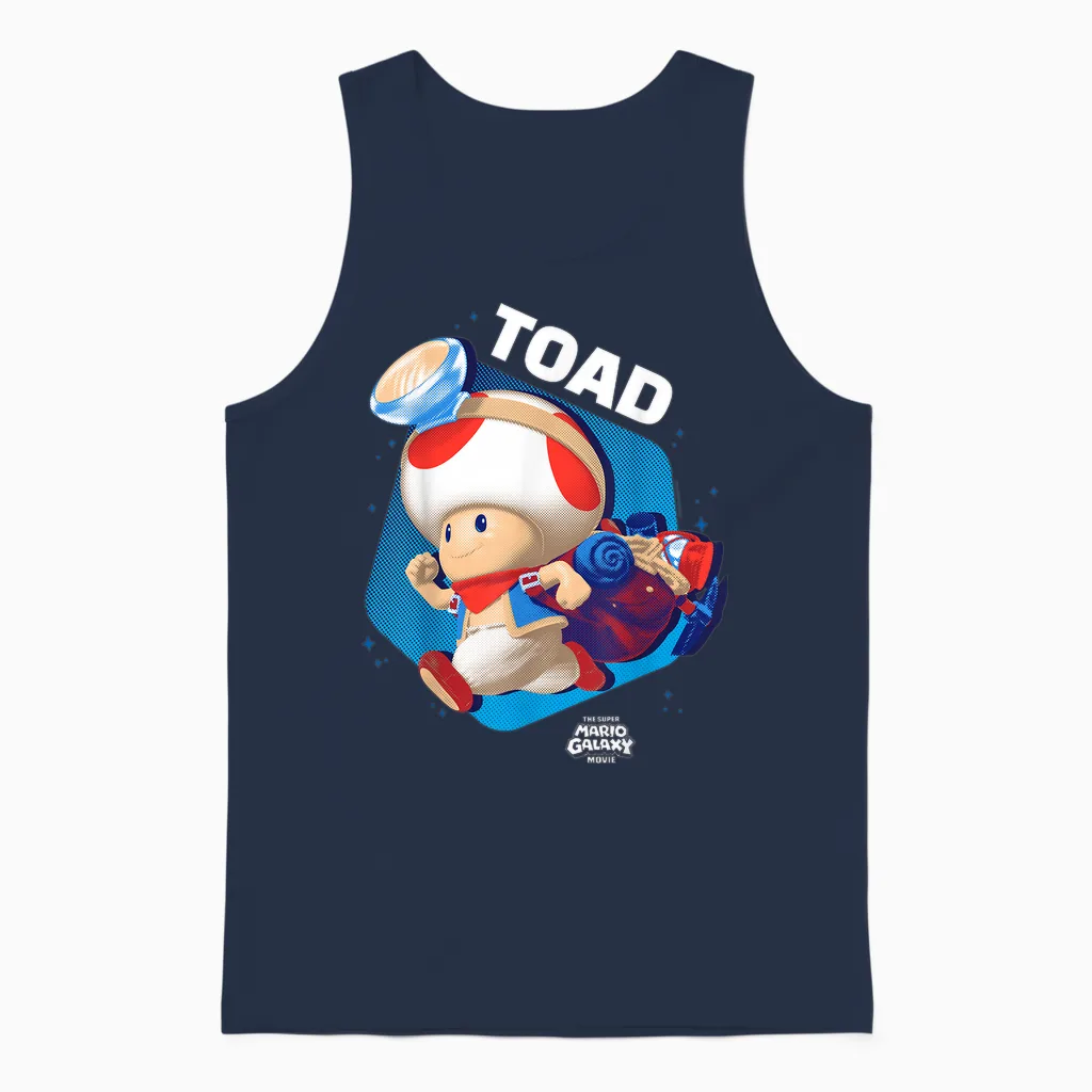 The Super Mario Galaxy Movie Toad Galactic Run Unisex Tank Top in Navy