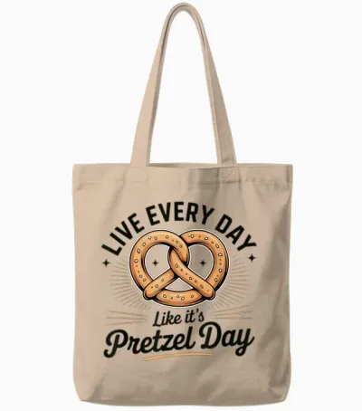Salty Snack of the Day Pretzel Tote Bags - Natural