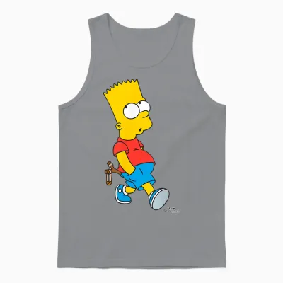 The Simpsons Bart Simpson with Slingshot Unisex Tank Top - Sport Grey