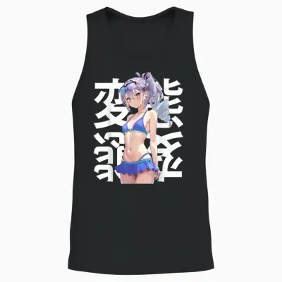 Anime Japonais Mignon Manga Kawaii Waifu Otaku Unisex Tank Top - Black