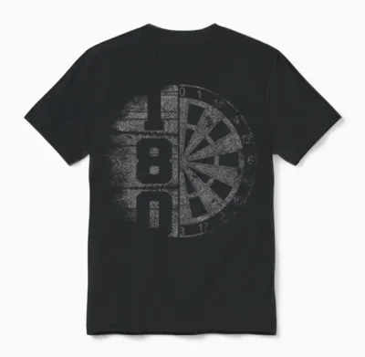 Dart 180 Dartboard Retro Dart T-Shirt, Black Unisex T-Shirt - Black