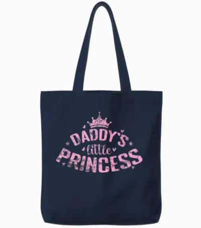 Papas Kleine Prinzessin Märchenmomente Tote Bags - Navy