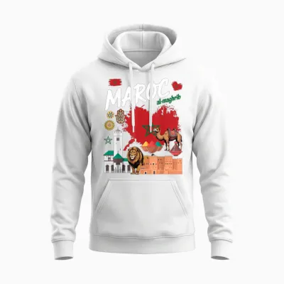 Marokkanische Flagge, Outfit, Idee Für Kinder, Marokkanische Kultur Unisex Hoodie - White