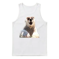 Polar Bear Sunglasses Animal I Love Cute Bears Unisex Tank Top - White – 1