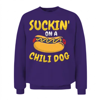 Chili Dog Hot Dog Sausage Fastfood Unisex Sweatshirt - Purple