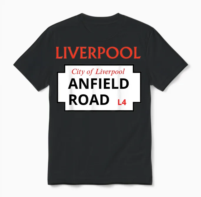 Visit Liverpool Shirt Sign Street City of Liverpool United Kingdom Unisex T-Shirt in Black