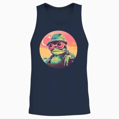 Style Frog Lovers Retro Unisex Tank Top - Navy