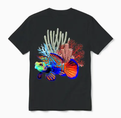 Mandarin Goby Reef Fish Aquarium Lovers Unisex T-Shirt - Black