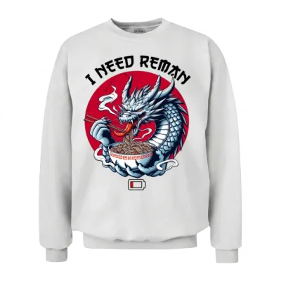I Need Ramen Funny Life Eat on Kids' Sport Unisex Sweatshirt - White