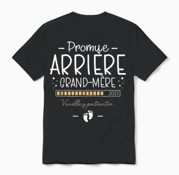 Annonce Future Arrière Mamie Promue Arrière Grand Mère 2027 Unisex T-Shirt in Black