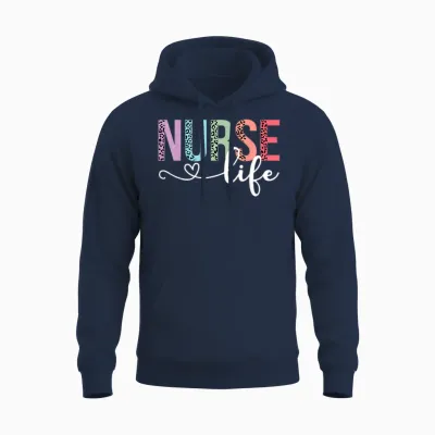 Women Nurse Life Rn Lpn Cna Leopard Nurse Week Healthcare Unisex Hoodie - Navy