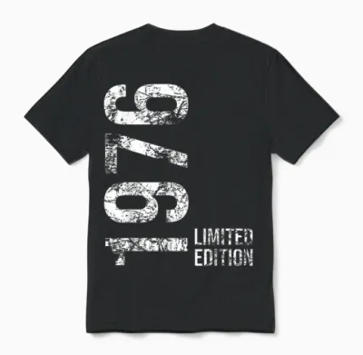 47th Birthday Man Woman 47 Years 1976 Gift T-Shirt, Black Unisex T-Shirt - Black