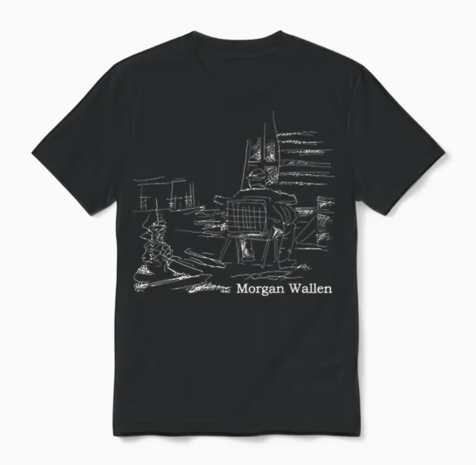 Official Morgan Wallen Illustrated Unisex T-Shirt in Black