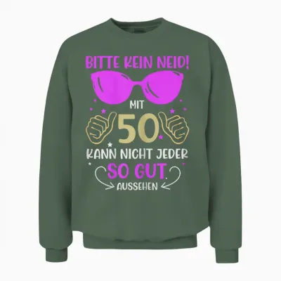 Bitte Kein Enid 50 Jahre 50th Birthday Women's T-Shirt, Black Unisex Sweatshirt - Military Green