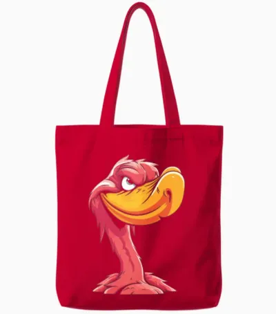 Flamingo Funny Tote Bags - Red