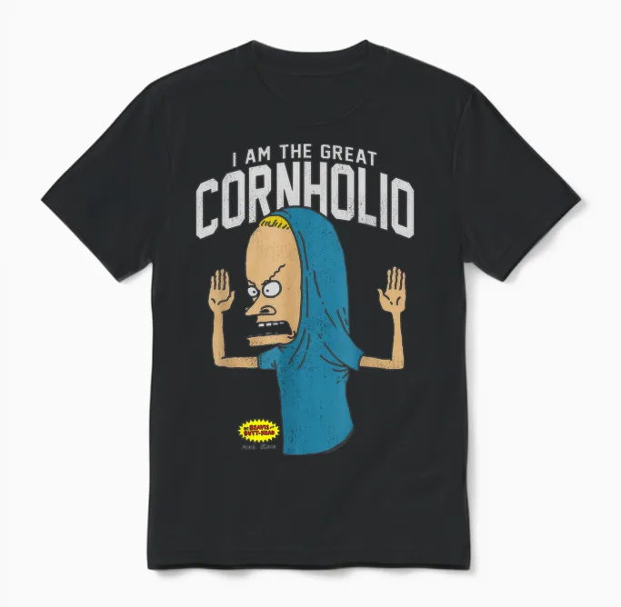 Beavis and Butt-Head I Am the Great Cornholio T-Shirt, Black Unisex T-Shirt in Black