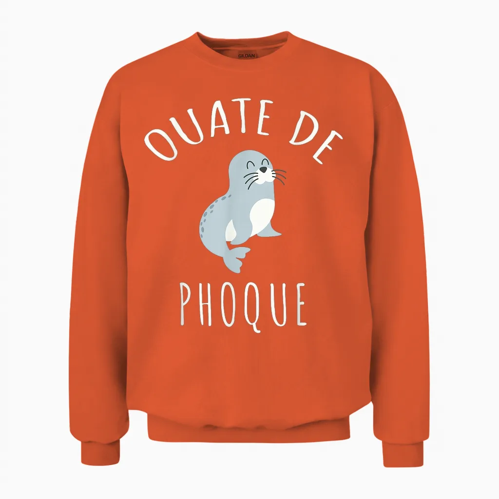 Seal Wadding French Humour Word Game Funny Unisex Sweatshirt in Orange