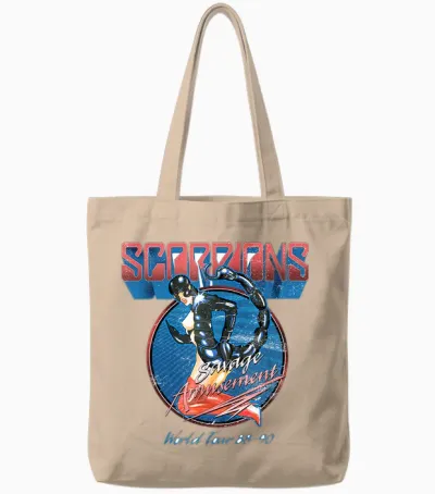 Offizielle Scorpions Savage Amusement World Tour Tote Bags - Natural