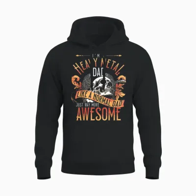 Daddy Passionate Punk Rock Music with Heavy Metal Cooler Unisex Hoodie - Black