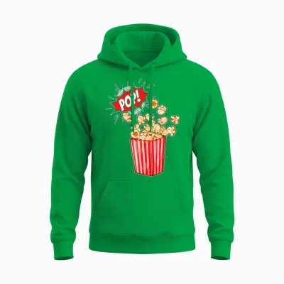 Retro Movie Popcorn Lover Unisex Hoodie - Irish Green