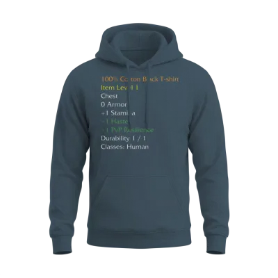 Wow Funny Item Stats Description Black Meme Unisex Hoodie - Dark Heather