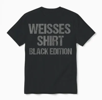 Funny Slogan White Shirt Black Edition T-Shirt, Black Unisex T-Shirt - Black
