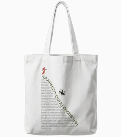 Spiral History Typography Tote Bags - White
