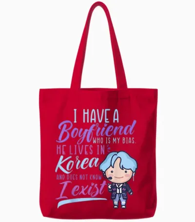 J'ai Un Petit Ami Qui Est Mon Parti Pris K-Drama K-Pop Fans Lovers Tote Bags - Red