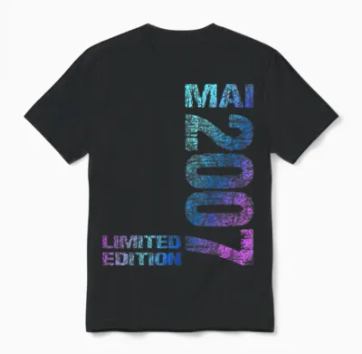 Mai 2007 Junge Mädchen 19. Geburtstag Limited Edition 19 Unisex T-Shirt - Black
