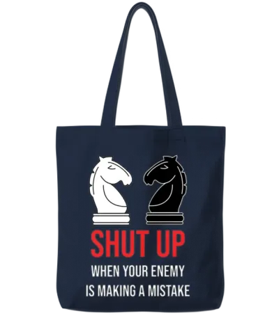 Funny Chess Tote Bags - Navy