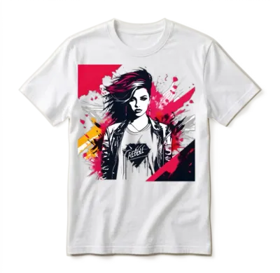 Rebel Attitude Girl Unisex T-Shirt - White