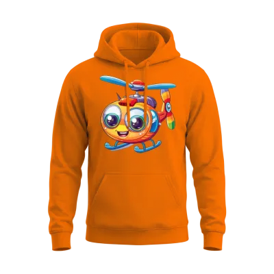 Funny Helicopter Unisex Hoodie - Safety Orange