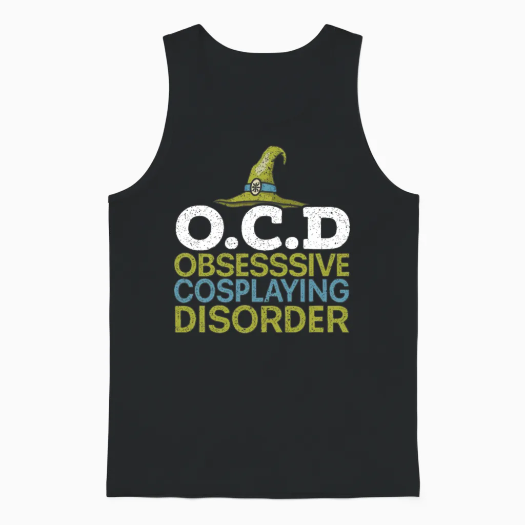 Obsessive Cosplaying Disorder Cosplayer Cosplay Unisex Tank Top in Black